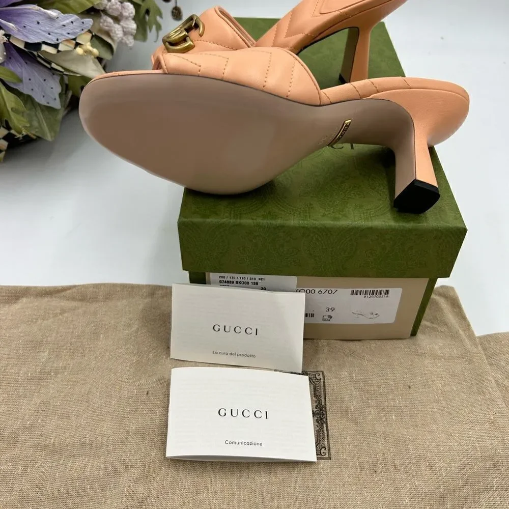 Women’s Gucci, GG Marmont quilted mules size 39 made in Italy - Picture 6 of 9